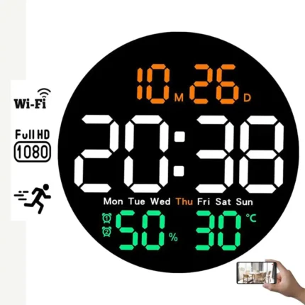 LED Wireless Spy Camera Wall Clock with Discreet Surveillance