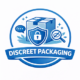 Discreet packaging with security symbols