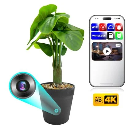 Flower Pot Wireless WiFi Spy Camera with Live Streaming