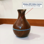 WiFi Spy Camera Wooden Aroma Diffuser