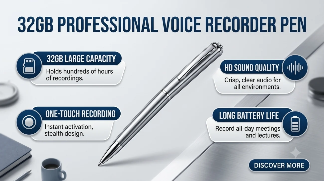 Professional 32GB Digital Voice Recorder Pen