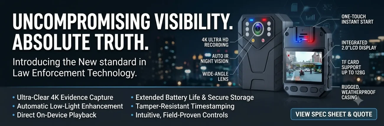 Ultra-Compact Law Enforcement Body Worn Camera with Night Vision